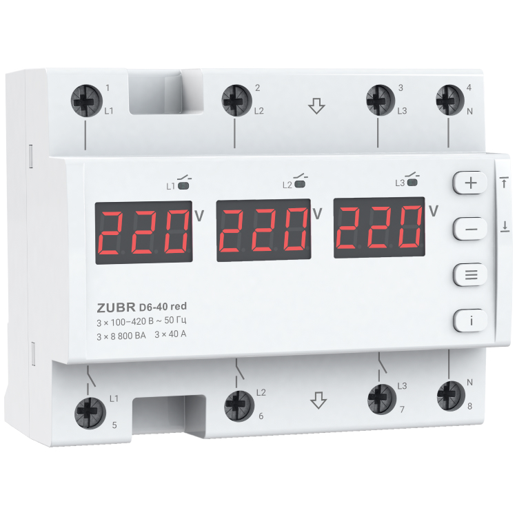 Реле напруги ZUBR D6 40 red (zubrd640)