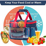 Прямокутна термосумка/ ланч бег для їжі з собою Design 5л, синя, фото 2