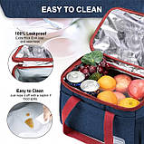 Прямокутна термосумка/ ланч бег для їжі з собою Design 5л, синя, фото 3