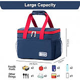 Прямокутна термосумка/ ланч бег для їжі з собою Design 5л, синя, фото 4