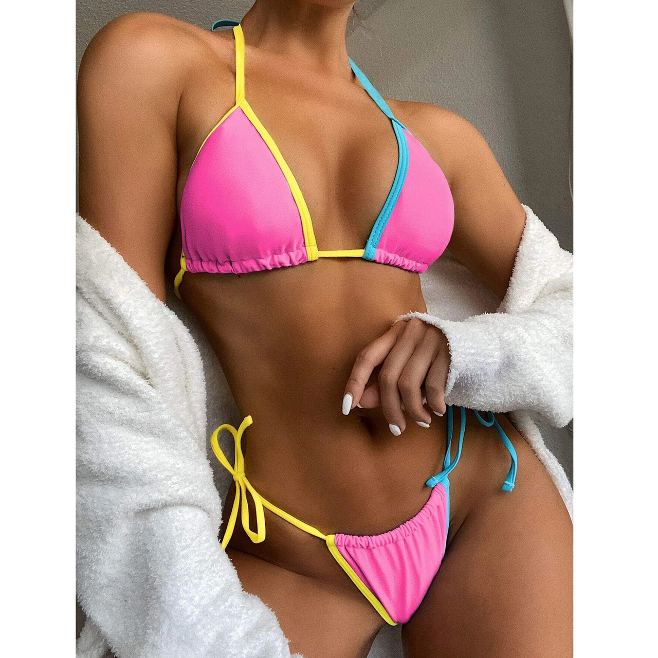 Роздільний жіночий купальник на зав'язках 👙
