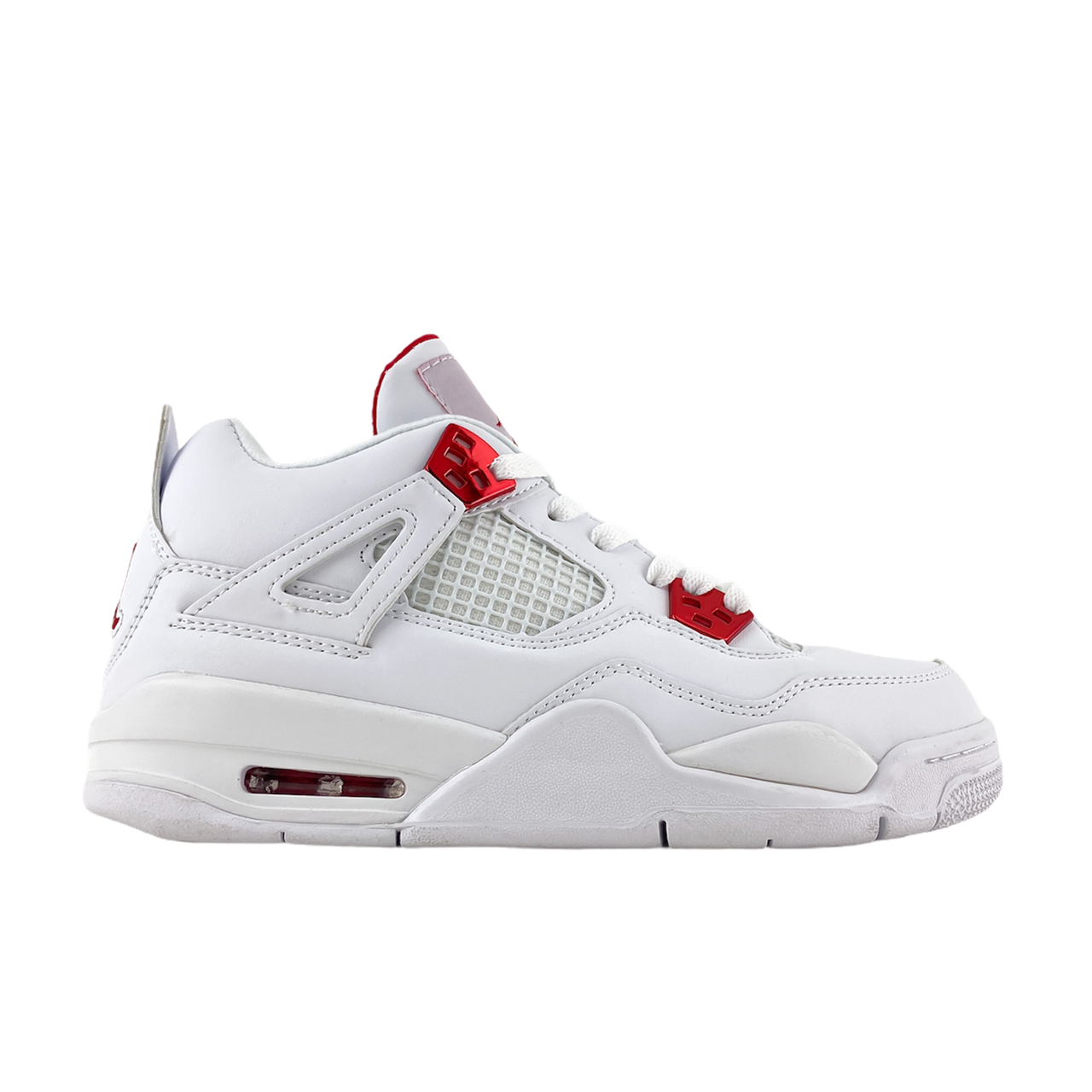 Кросівки Nike Air Jordan 4 Retro White Red / Найк Аїр Джордан 4 Ретро Білий з Червоним