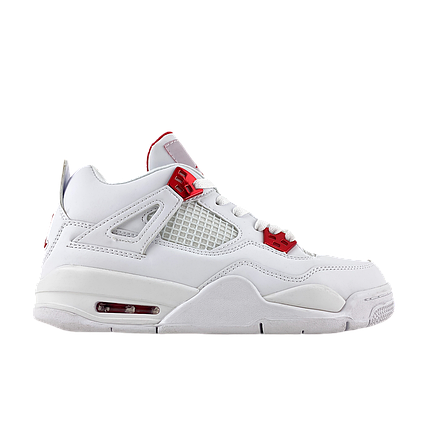Кросівки Nike Air Jordan 4 Retro White Red / Найк Аїр Джордан 4 Ретро Білий з Червоним, фото 1
