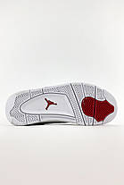 Кросівки Nike Air Jordan 4 Retro White Red / Найк Аїр Джордан 4 Ретро Білий з Червоним, фото 3