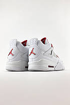 Кросівки Nike Air Jordan 4 Retro White Red / Найк Аїр Джордан 4 Ретро Білий з Червоним, фото 6