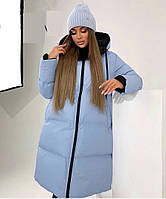 Куртка женская зимняя Sofia GD-9952 Черный+Голубой
