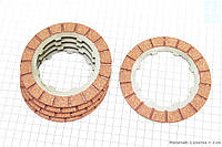 Диски сцепления фрикционный 3,8mm к-кт 5шт 6V 250/350 (353-354) "duells", SC-40058 (343441)