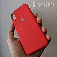 Красный чехол-накладка СИЛИКОН КЕЙС для iphone xs max #