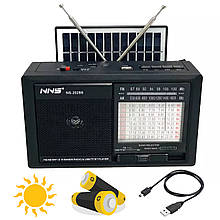 Портативне FM-радіо, радіоприймач NNS 2028S на сонячній батареї (USB SD TF Mp3-плеєром)