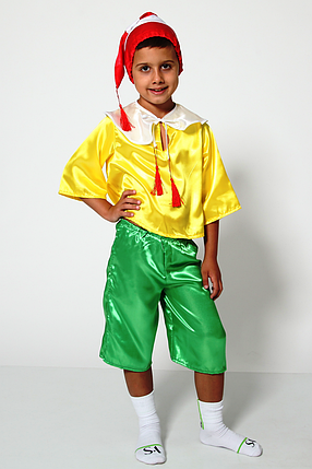 Сучасний костюм Буратіно з атласу на 3-6 років., фото 2