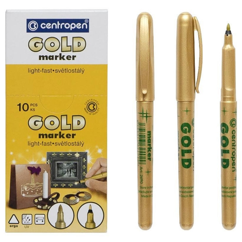 Маркер золотий металік Centropen Gold 2690 1,5 - 3 мм