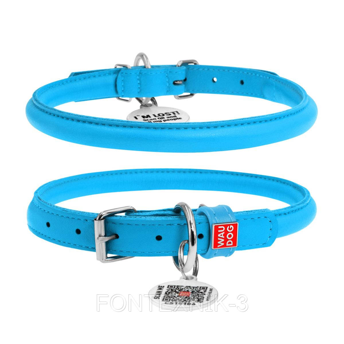 Ошейник для Собак Кожаный WAUDOG Glamour Круглый Д 10 Мм Дл 39-47 См ...