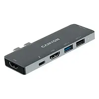 USB-хаб Canyon CNS-TDS05B Black для MacBook 7-в-1: USB-C Power Delivery