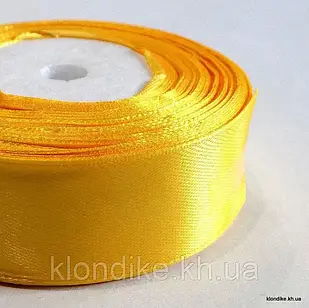 Стрічка атласна, 2 см, (відрізок 1 метр) Темно-жовтий