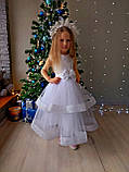 Дитяча біле плаття Сніжинка Барбі 104-120, фото 7