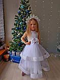 Дитяча біле плаття Сніжинка Барбі 104-120, фото 5