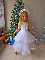 Дитяча біле плаття Сніжинка Барбі 104-120