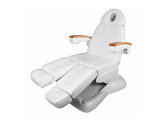 Кушетка педикюрно-косметологічна електрична DM-273Е-5 white педикюрне електро-крісло для педикюру