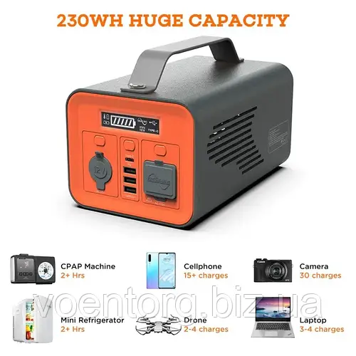 Купить Портативная Переносная Электростанция Генератор NOVOO ESS 230 Вт ...