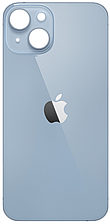 Задня кришка iPhone 14 блакитна Blue з великими отворами під віконця камер високої якості