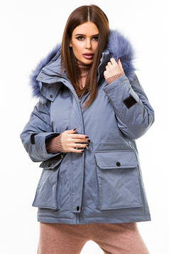Куртка зимова жіноча Парка сіра