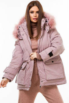Куртка зимова жіноча Парка пудра