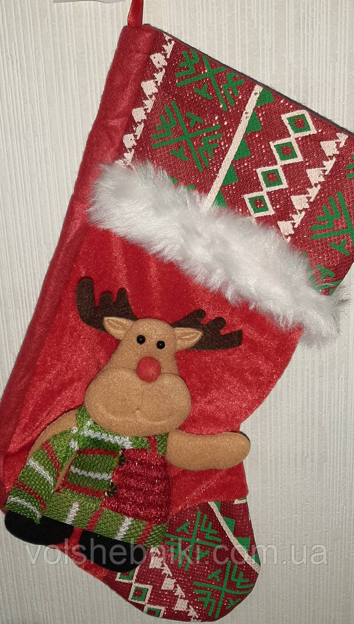 Різдвяна Новорічна шкарпетка - чобіток арт. 08007