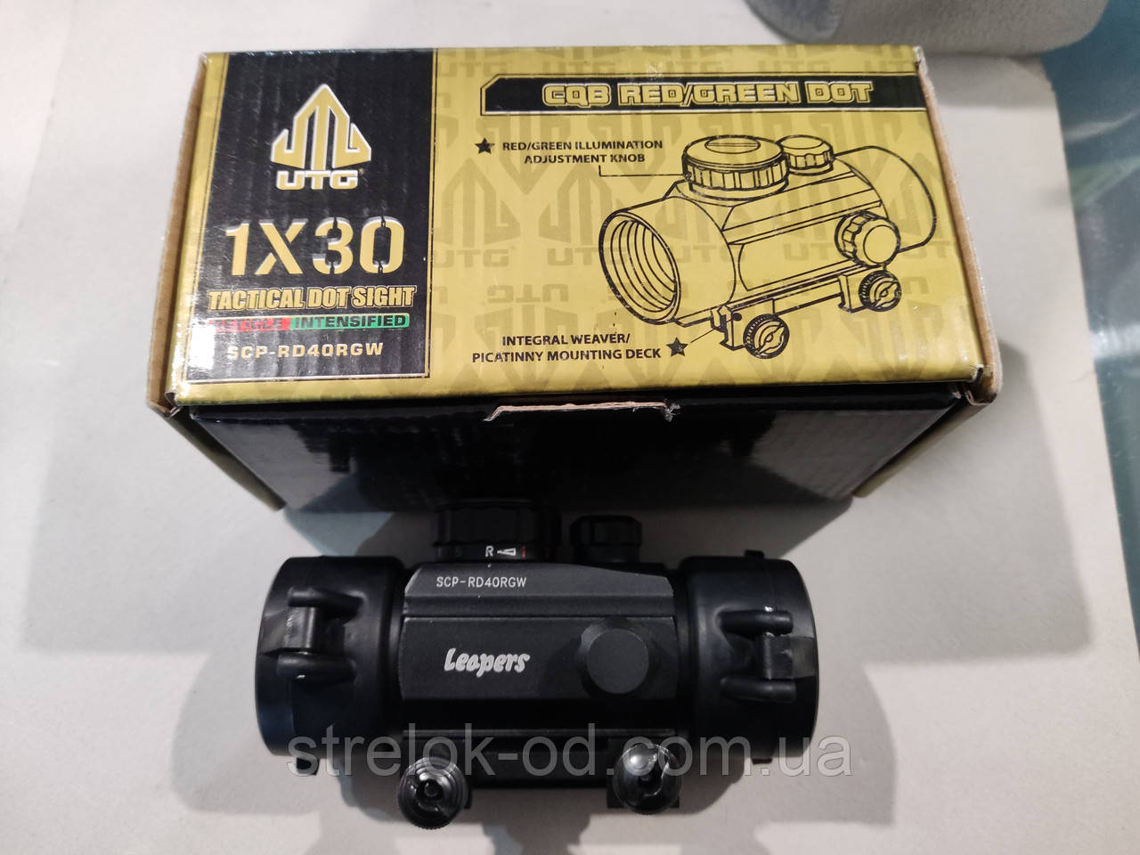 Приціл Калліматорний для АК та іншої зброї. Leapers 1×30
scp-rd40rgw