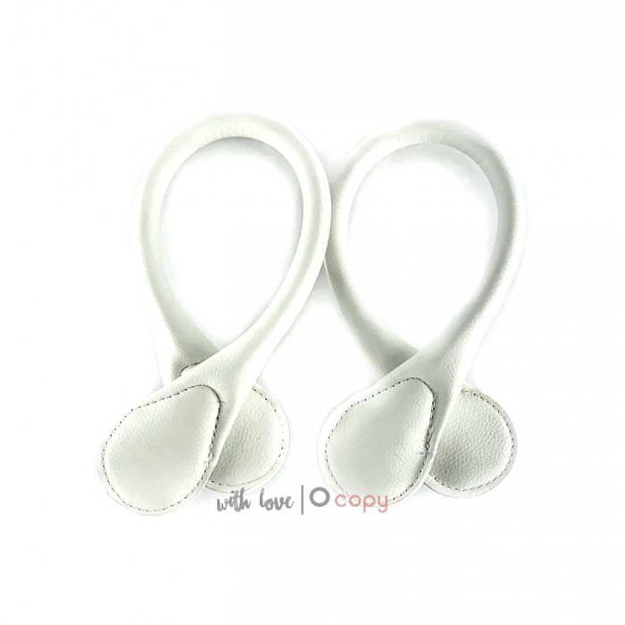 Ручки з ЕКО шкіри 40 см для сумки-конструктор, білі, фото 1