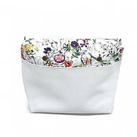 ПВХ підкладка для сумки mini, квіткова біла