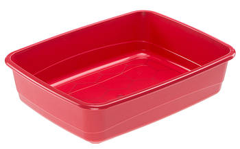 Лоток пластиковий для кішок Ferplast NIP 10 розмір 46.5 х 35.5 х 11.5 см Червоний
