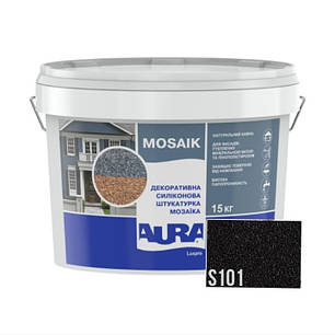 Декоративна силіконова штукатурка "мозаїка" Aura Luxpro Mosaik M10 (1мм), S101, 15кг, фото 2