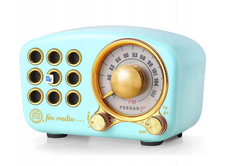 Портативний акумулятор Bluetooth мінірадіоприймач Feegar Retro Blue 5W