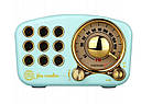 Портативний акумулятор Bluetooth мінірадіоприймач Feegar Retro Blue 5W, фото 8