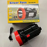 Переносний ручний ліхтар ST-6678 вбудований акумулятор LED, освітлення для приміщення, прожектор ручний, фото 8