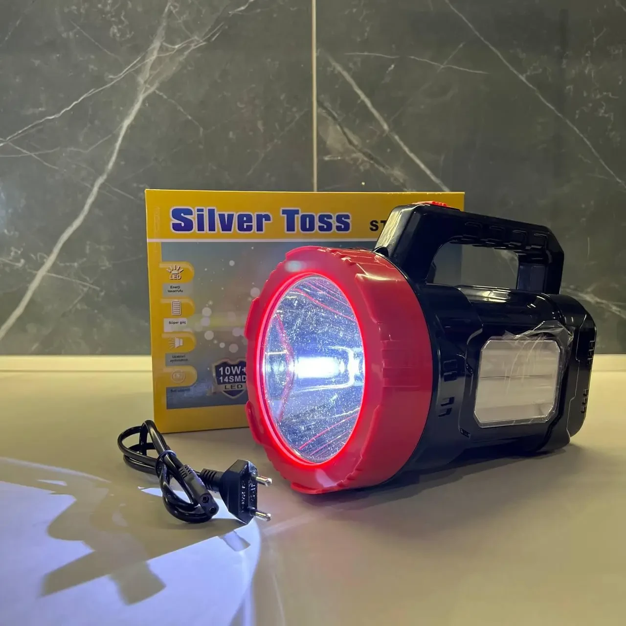 Переносний ручний ліхтар ST-6678 вбудований акумулятор LED, освітлення для приміщення, прожектор ручний, фото 1