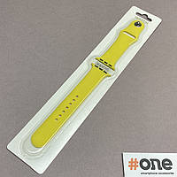 Ремешок для Apple Watch 38 40 мм силиконовый однотонный цветной ремешок на эпл вотч 38 40 желтый WTC
