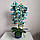 Штучна латексна орхідея VIP у синьому керамічному кашпо на дві гілки синя (ОКГ13042503), фото 5