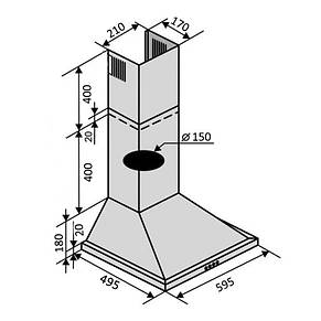 ВИТЯЖКА VENTOLUX Lido 60 WH (700) Купольна на кухню. Витяжка кухонна в Україні. Доставка безкоштовно, фото 2