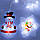 LED гірлянда бахрома "Фігурки 3D сніговика та сніжинки" Холодний Білий 3.2 м, світлодіодна гірлянда, фото 4