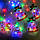 Світлодіодна гірлянда бахрома "Фігурки 3D сніговика та сніжинки" Мультикольорова 3.2 м, новорічна гірлянда, фото 3