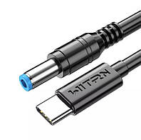 Кабель питания WITRN Type-C to DC 5.5x2.5 mm 12V 5A Max PD для роутера 1.2M Black (PDC003)