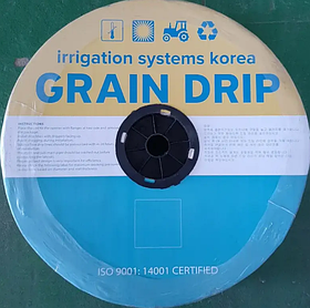 Крапельна стрічка эмитерная Корея GRAIN DRIP 6 mil/20 см, водовилив 1,38 л/год, у бухті 3000 м