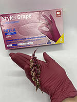 Перчатки style grape нитриловые красные (бордовые) / Рукавички нітрилові червоні (виноград) STYLE Grape