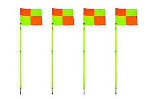 Кутові прапорці SECO® 1,5 м (4 шт.) колір: помаранчевий/салатовий