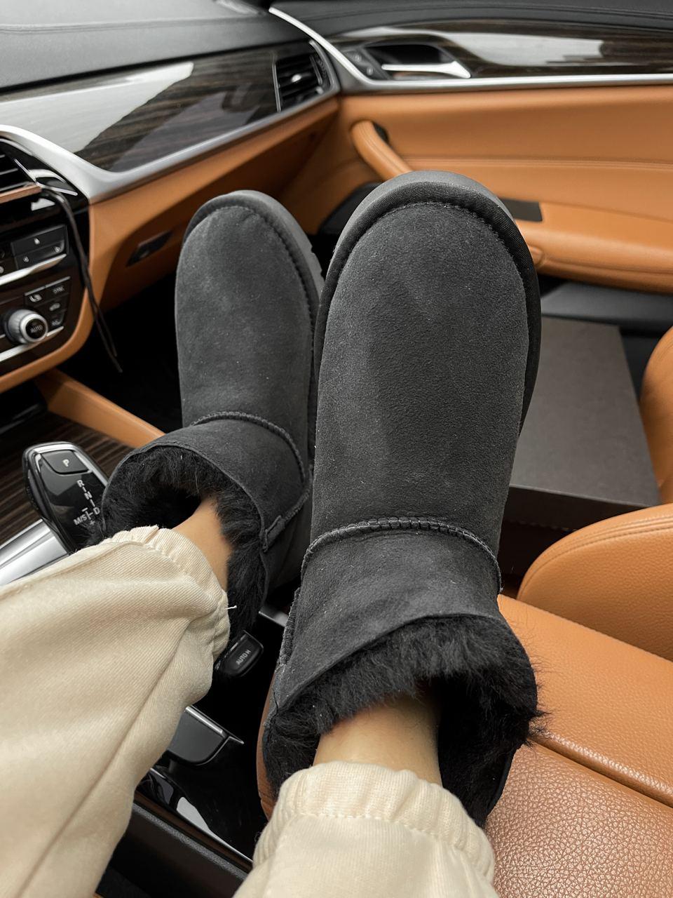 Уггі жіночі зимові чорні  UGG Mini Black Zip (10011)