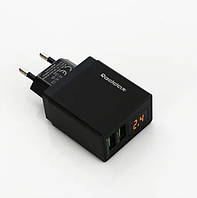 Универсальное зарядное устройство Reddax RDX-030 + кабель Type-C от сети для USB-устройств на 2 порта, 2,4A