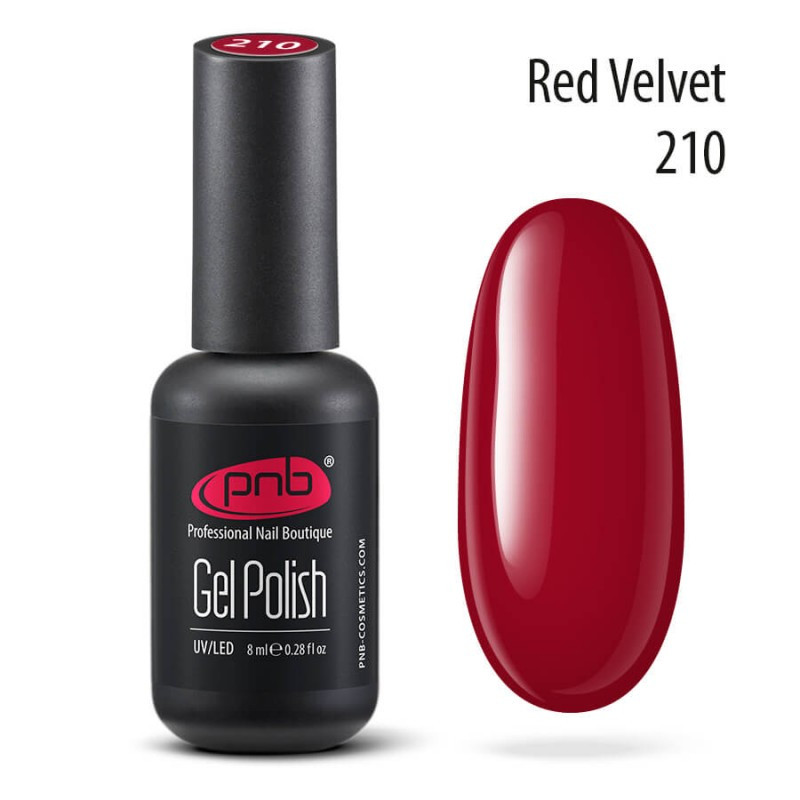 Гель-лак PNB № 210 Red Velvet, 8 мл