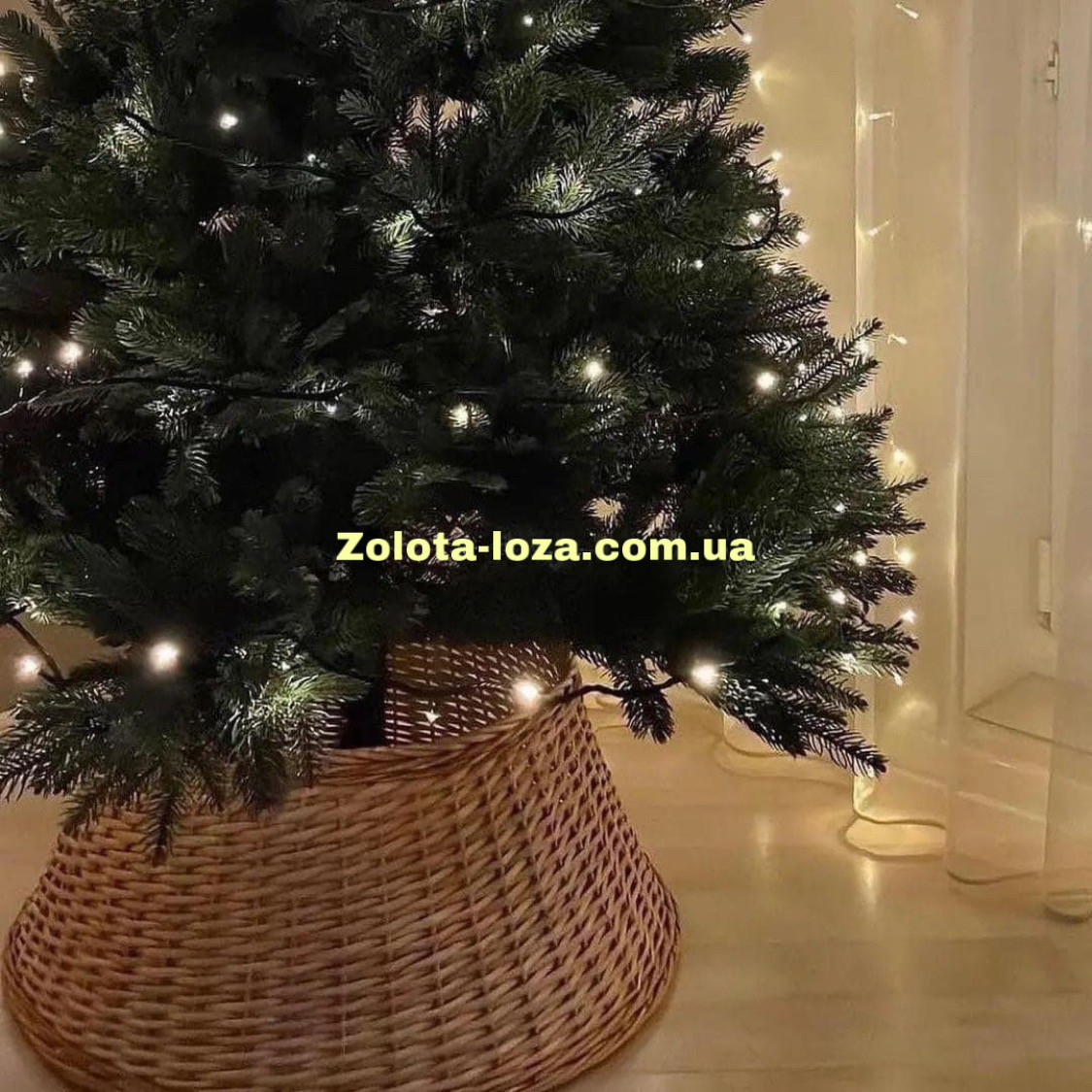 Корзина для ялинки 32х53см /30см плетена з лози. Арт:1263, фото 1