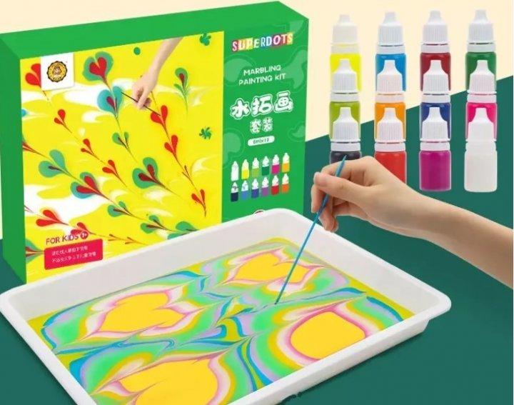 Творчий набір для марморування Малювання на воді Superdots 12 кольорів Набір дитяча творчість